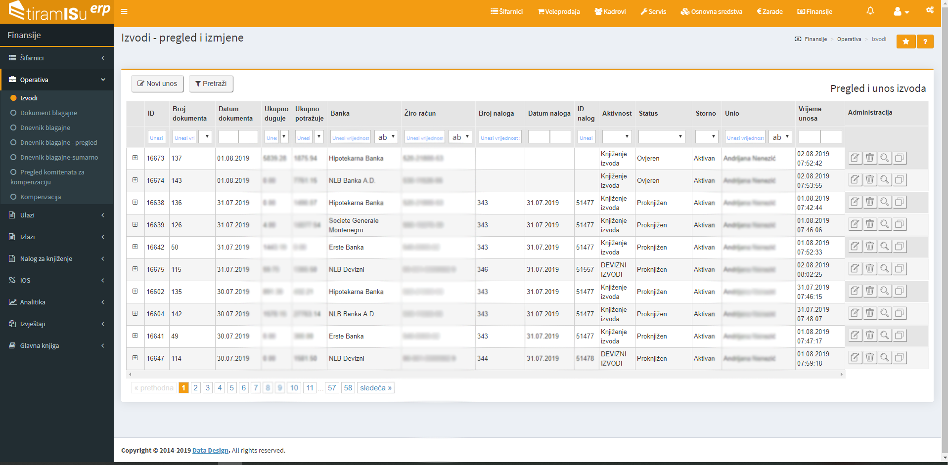 Operativa interface
